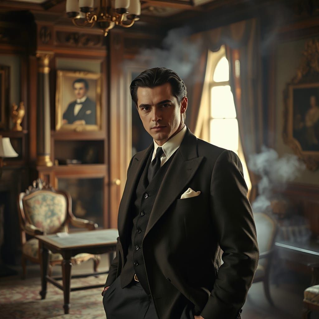 Classic Portrait of a Man in Vintage Setting