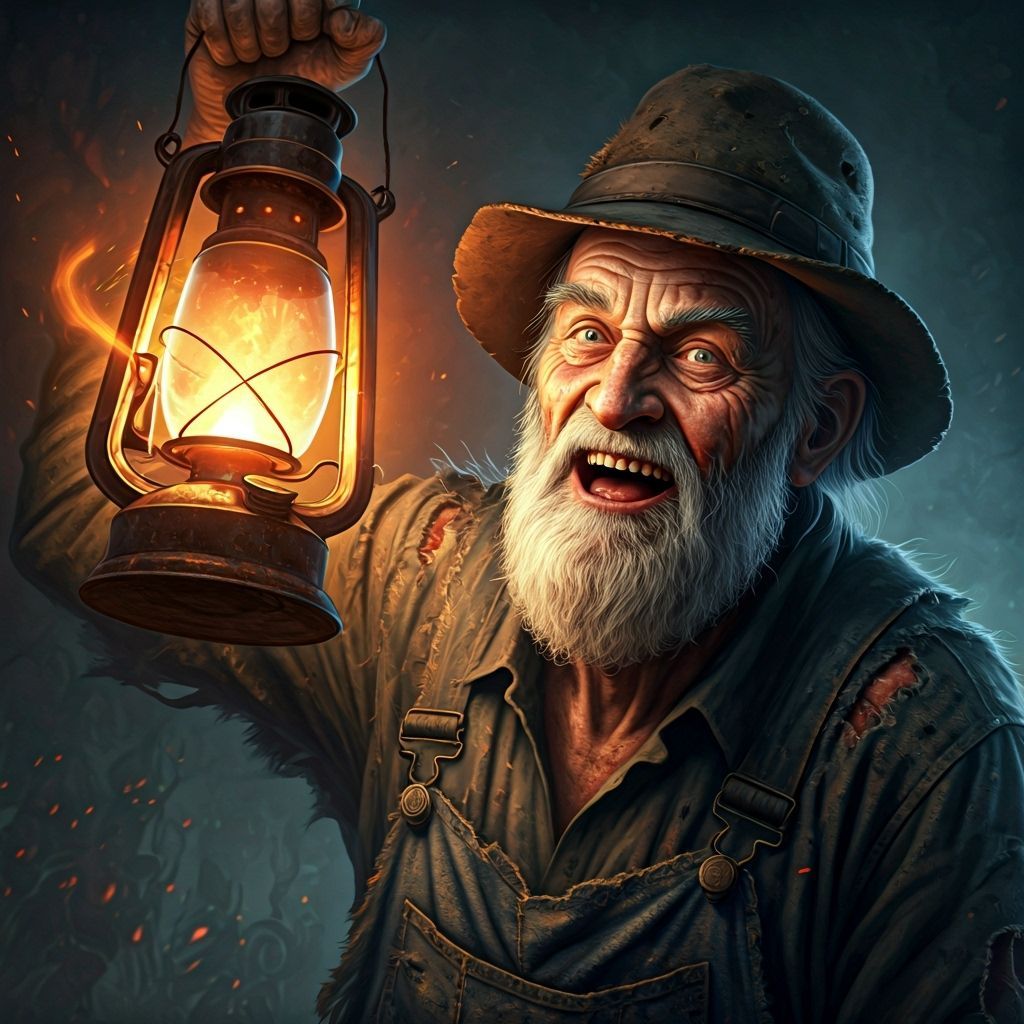 Appalachian Man Hurls Flaming Lantern