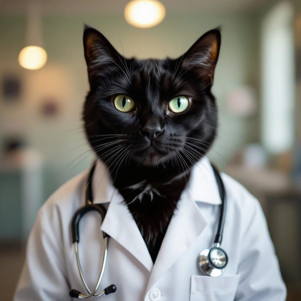 Mr. Furley The Doctor Cat in Vet Clinic
