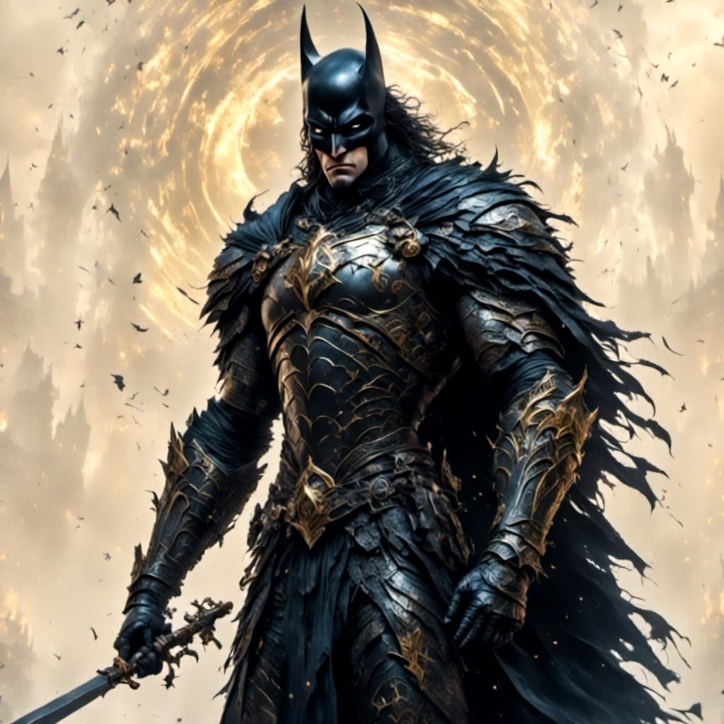 Batman as Knight in Fantasy Concept Art