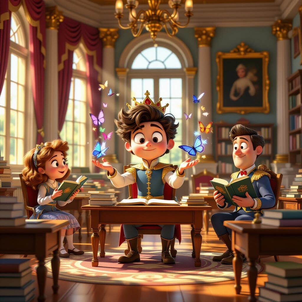 Mischievous Prince Creates Illusions in Palace Classroom