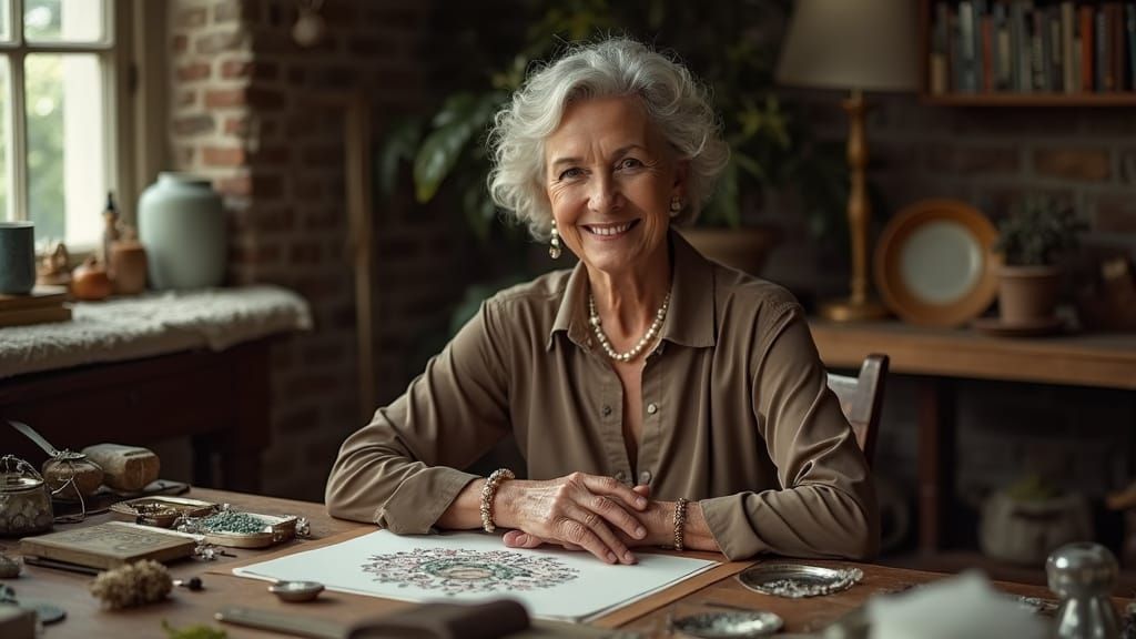 Serene Jewelry Artisan in Cozy Home Studio