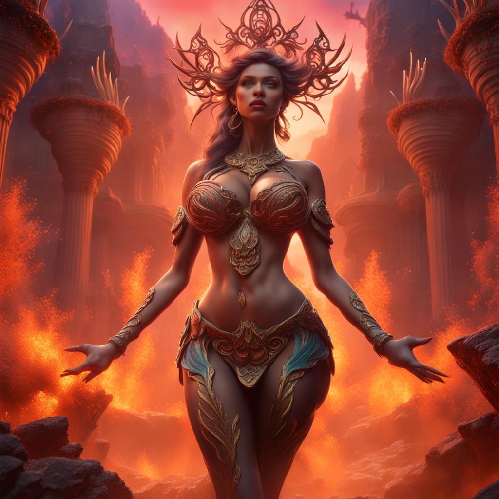 Fantasy Goddess in Detailed Matte Painting