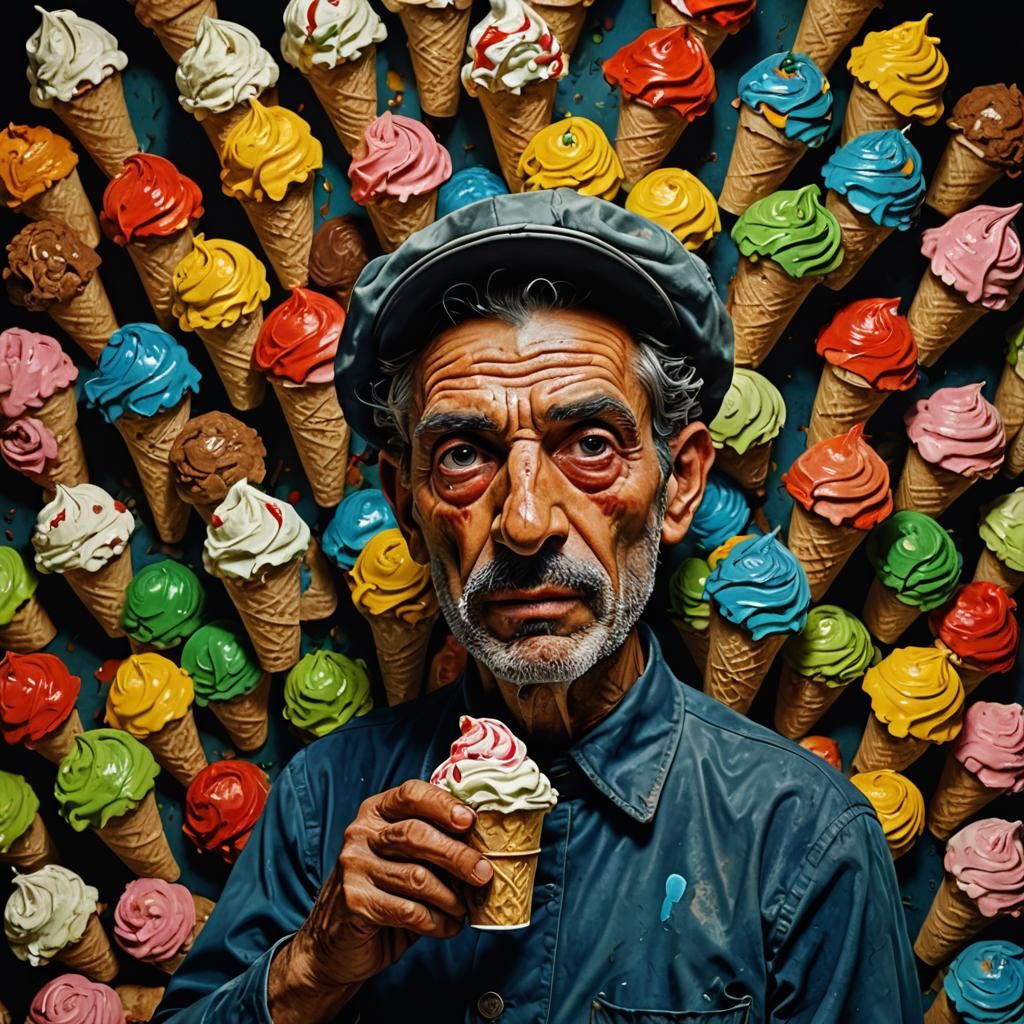 Gelati Motta: Expressive Portrait in 1950s Style