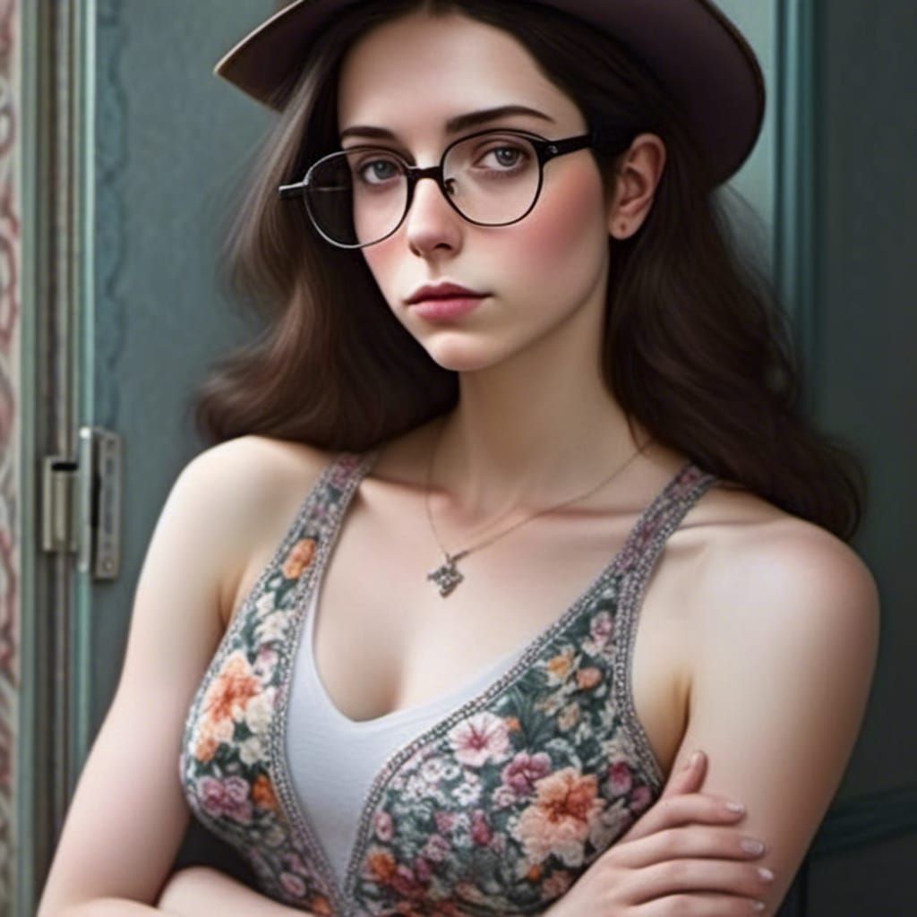 Brunette Woman in Fedora, Professional Portrait Photography