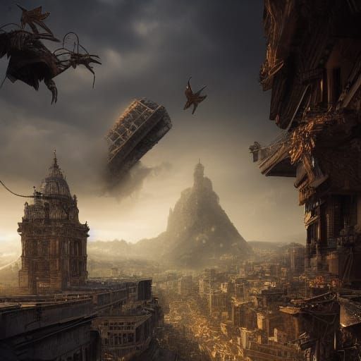 Intricate Wired Structures in Digital Matte Painting