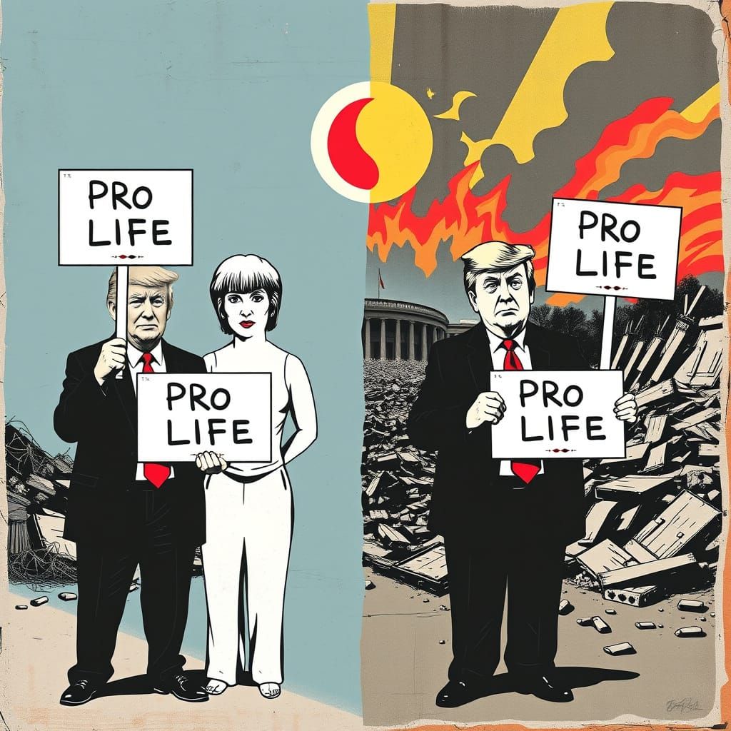Republicans' Pro-Life Hypocrisy: A Banksy-esque Satire