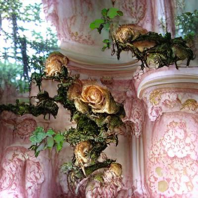 Rococo Forest of Roses: An Idyllic Scene