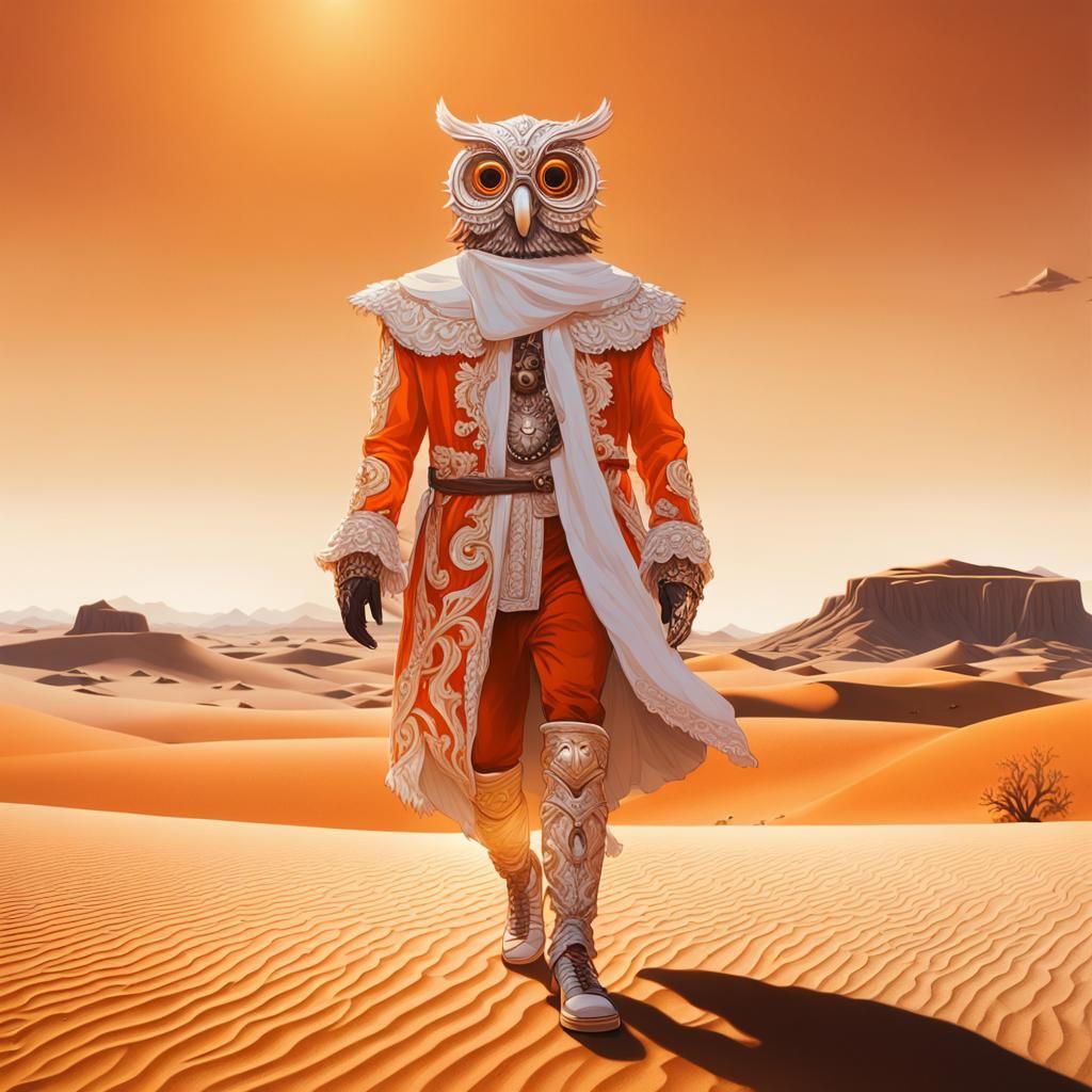 Baroque Traveler in a Black Desert