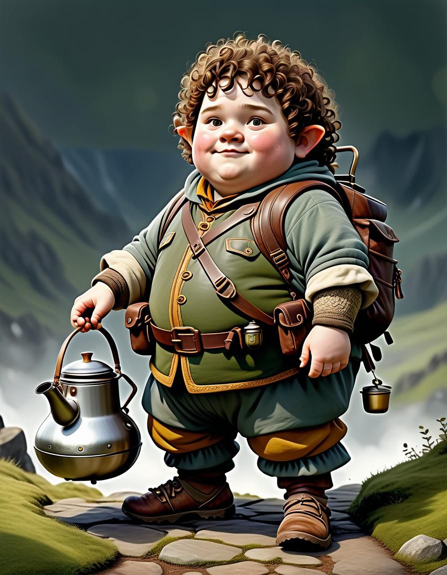 Halfling Hobbit Chef Ready for Adventure