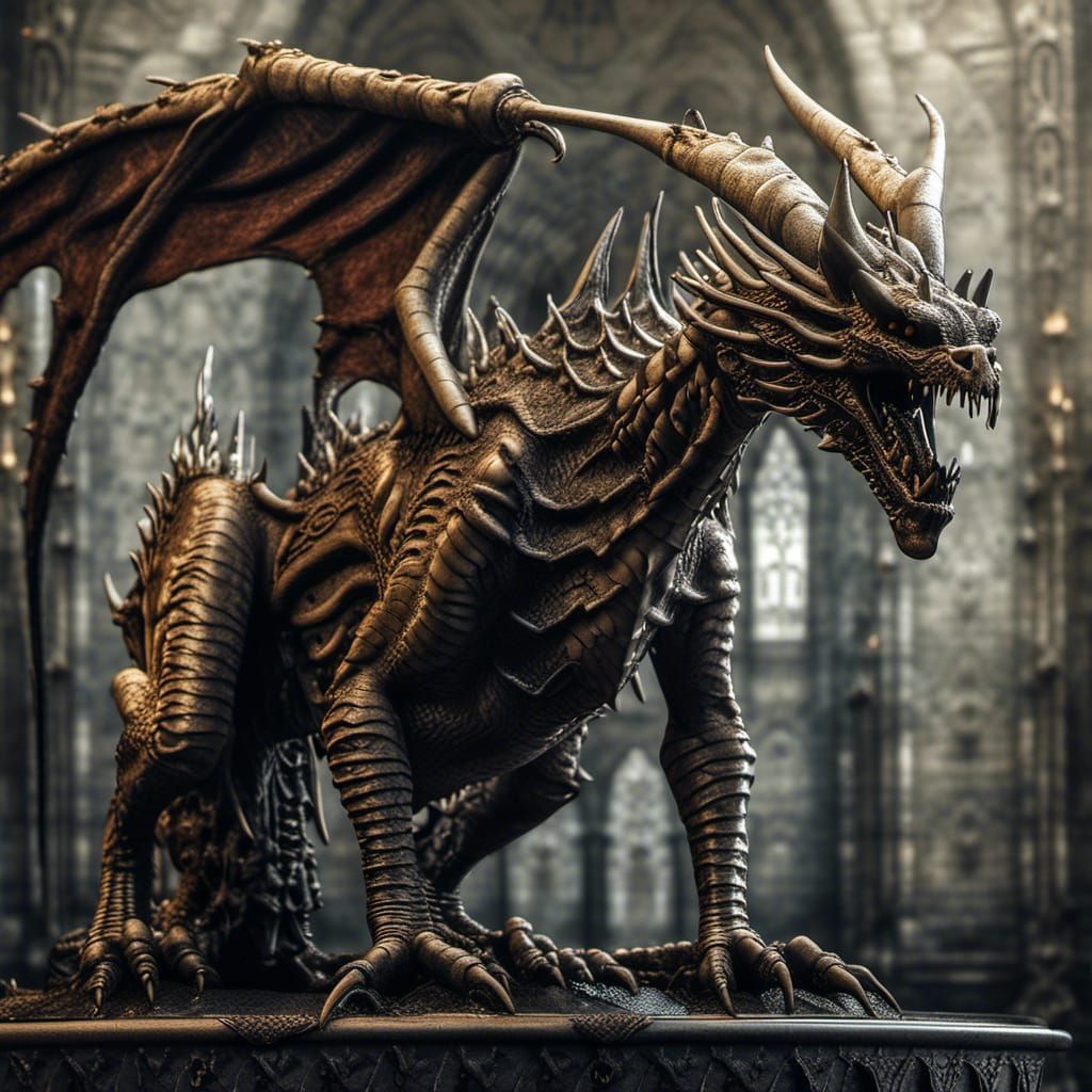 Undead Dragon: Gothic Mephistopheles in Detailed Matte Paint...