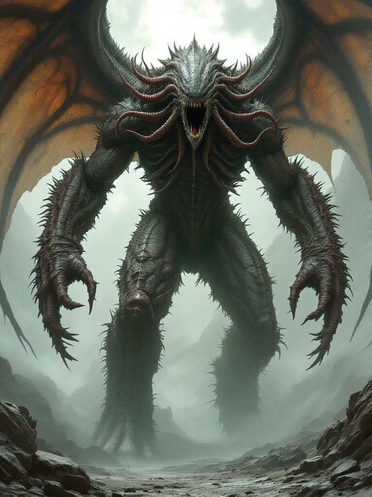 Colossal Titan with Spines and Tentacles