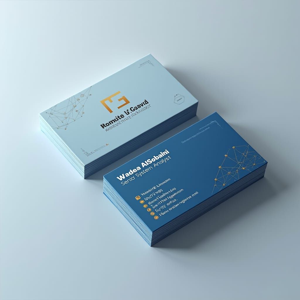 Elegant Minimalist Business Card Design with Gold Accents