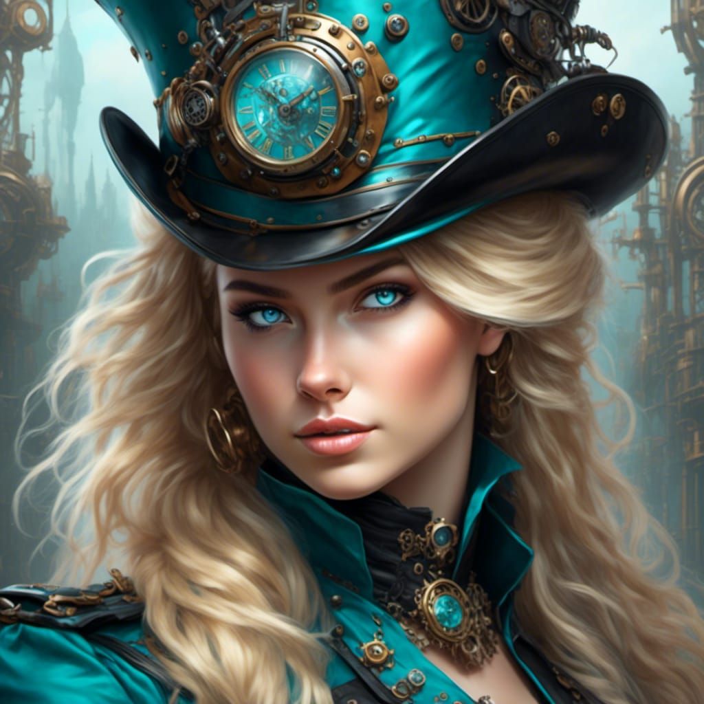 Steampunk Equestrienne in Teal