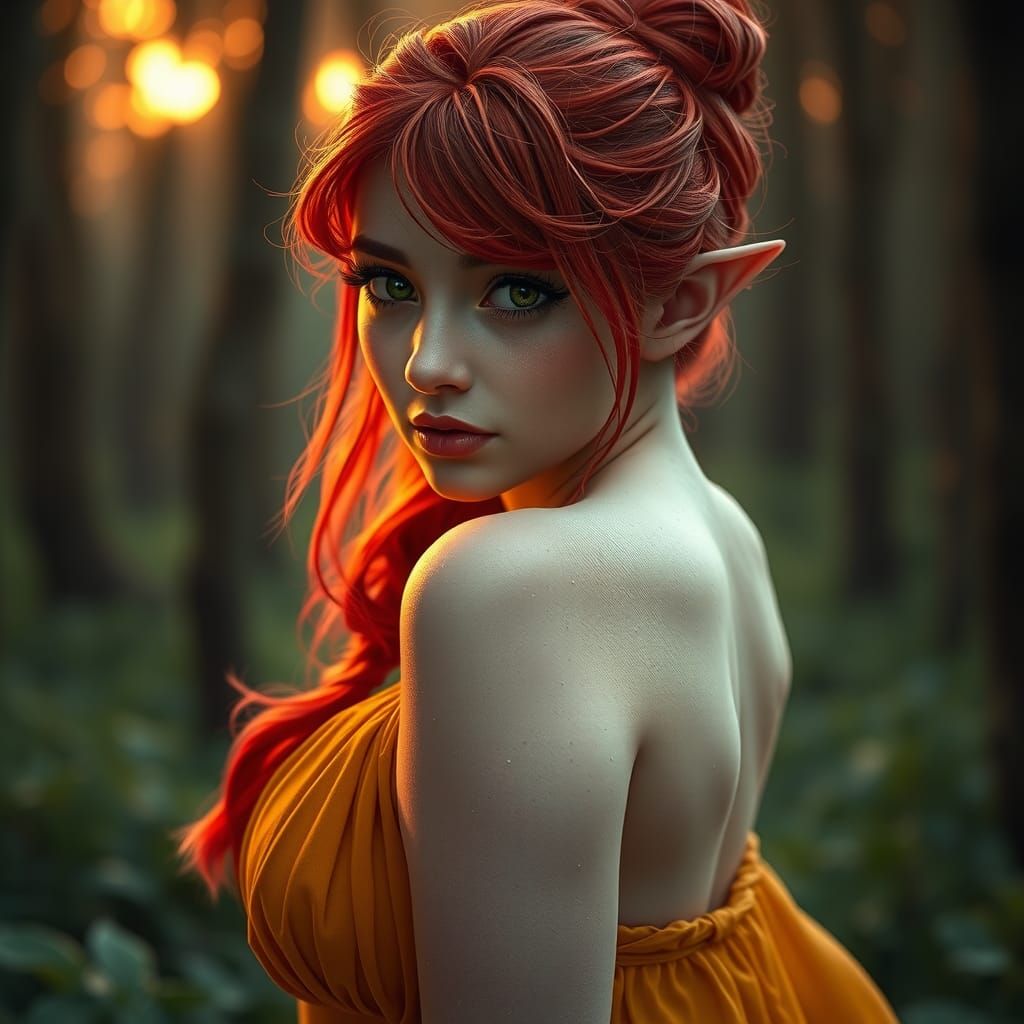 Enchanting Elf Portrait in High-Fantasy Style