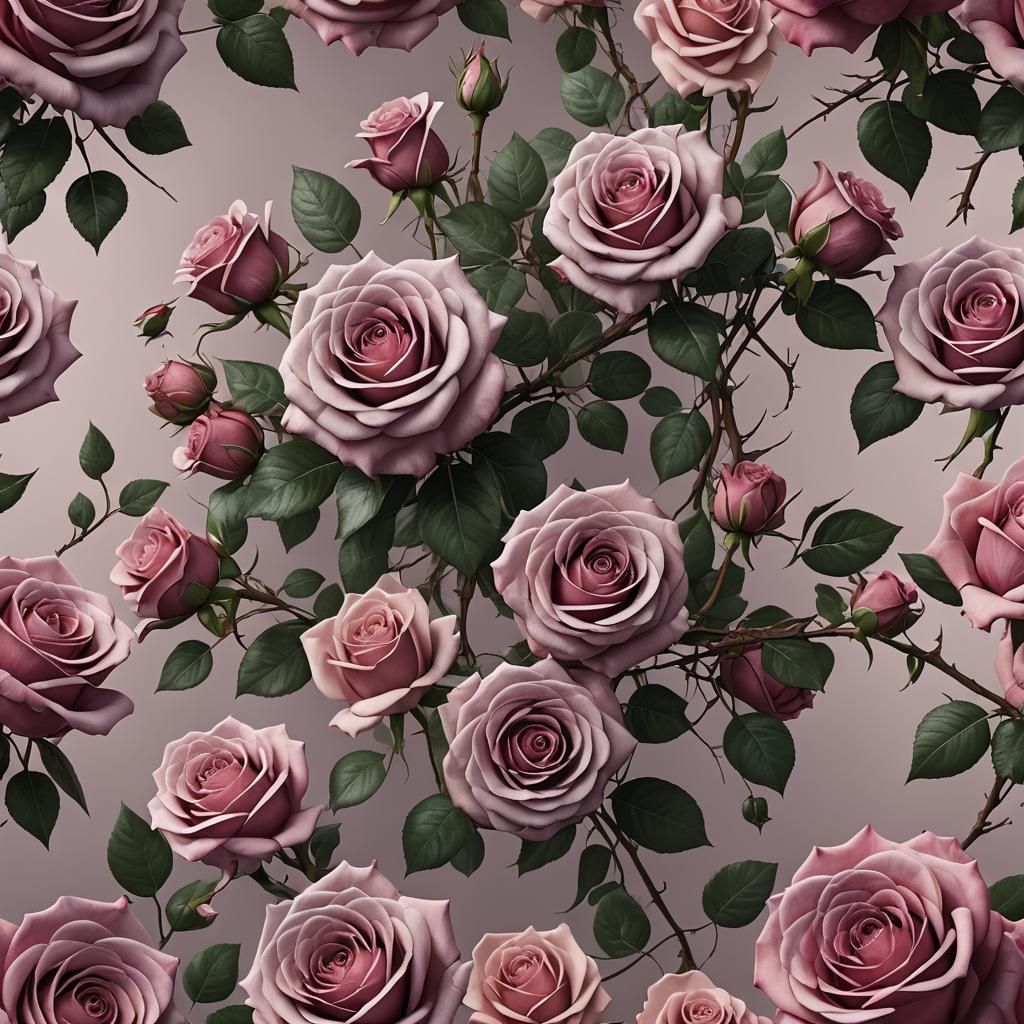 Detailed Roses in a Matte Painting Style