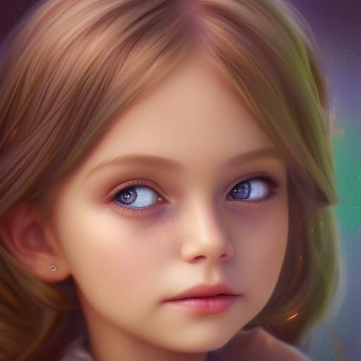 Enchanting Portrait of a Girl in Whimsical Style