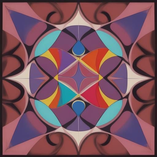 Abstract Triangle and Crescent Moon Shapes in Acrylic