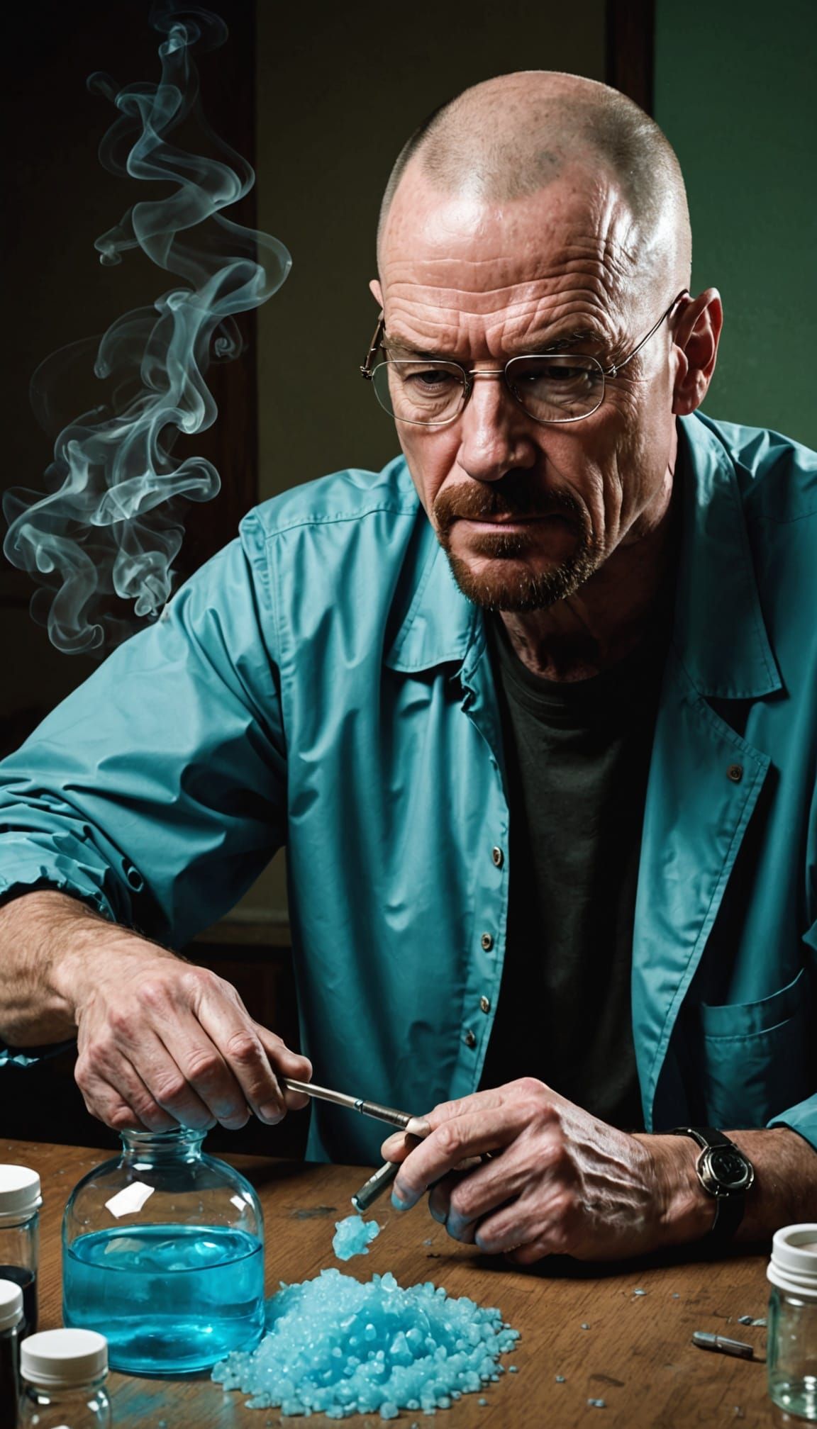 Breaking Bad Walter White Creates Blue Methamphetamine