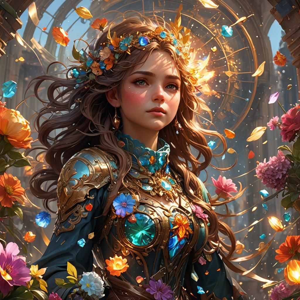 Radiant Princess Portrait in Hyperdetailed Splash Art