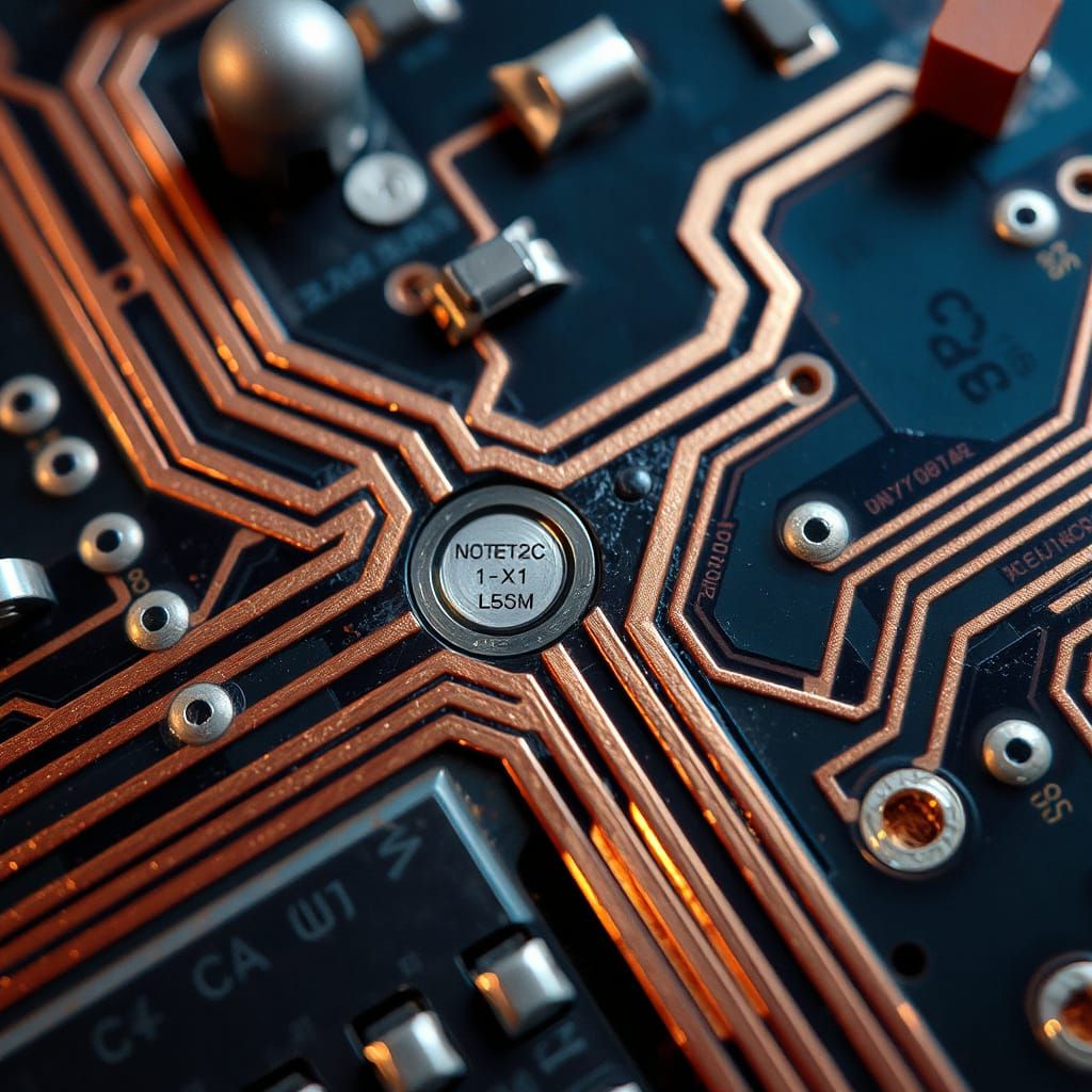 Macro Shot of Soldered Circuit Board with Annotations