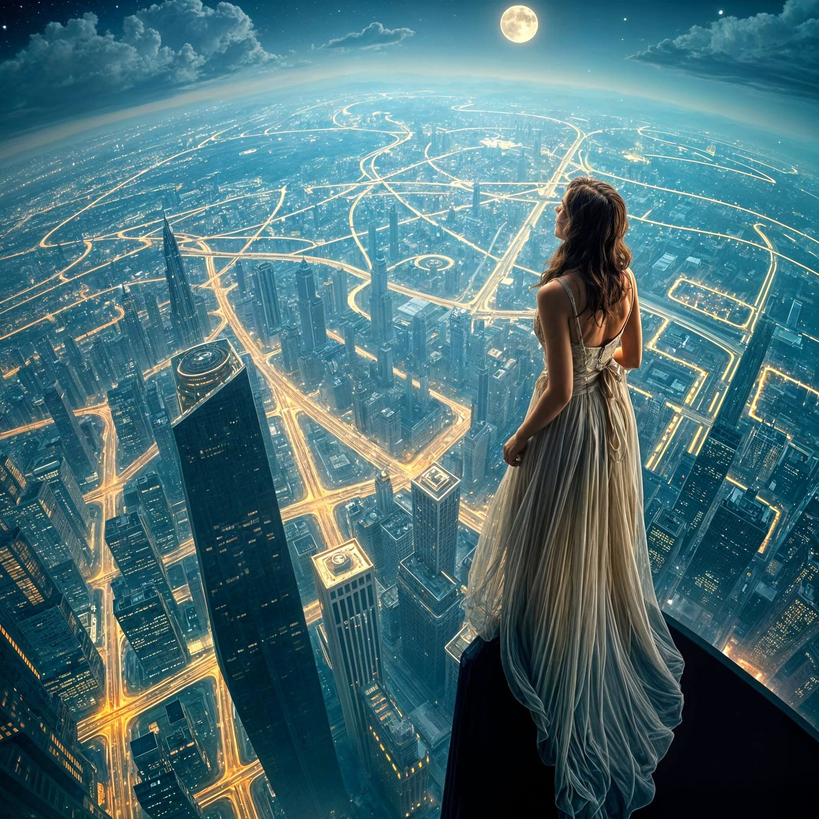 Vertigo Art: Woman in Moonlight Gown