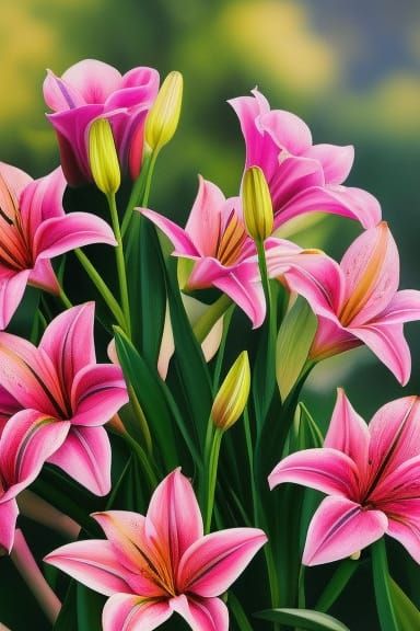 Hyperrealistic Lily Flowers in Natural Lighting