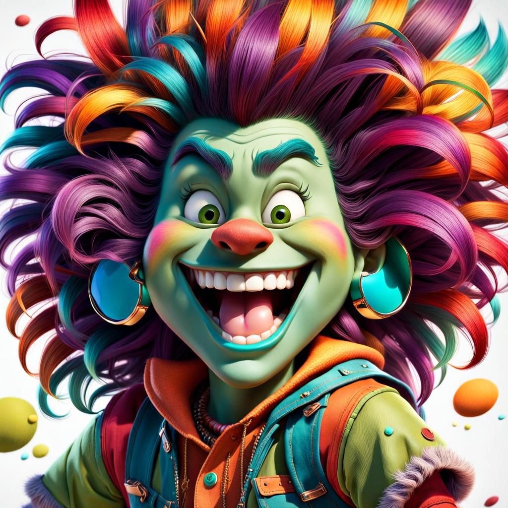 A vibrant and energetic cartoon character bursts into crazy ...