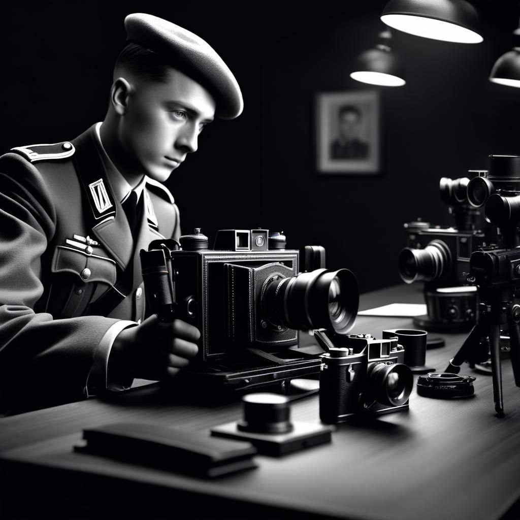 German Soldier in Studio, Digital Art