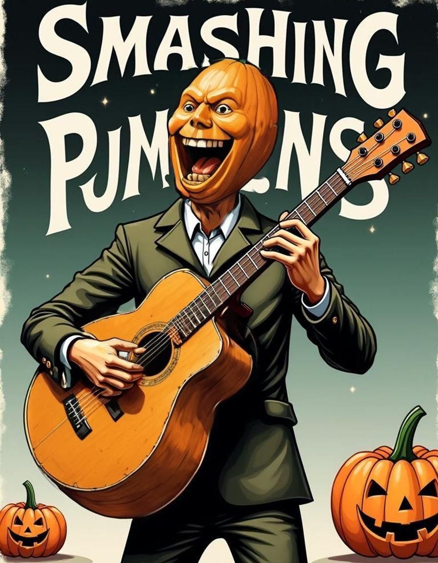 Rock and Roll Gourd: Smashing Pumpkins Art