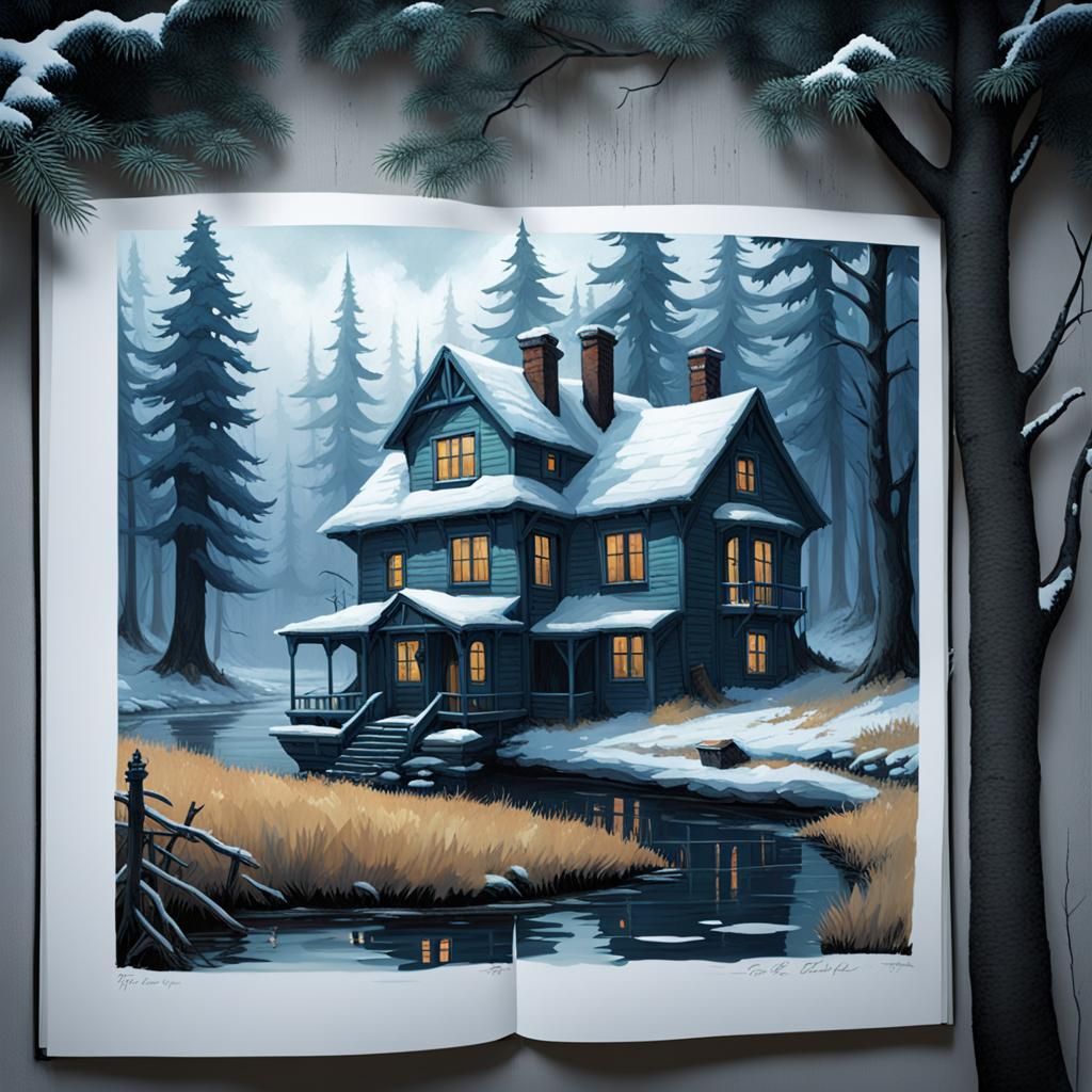 Eldritch Hiver House at Forest Edge, Greg Rutkowski Style