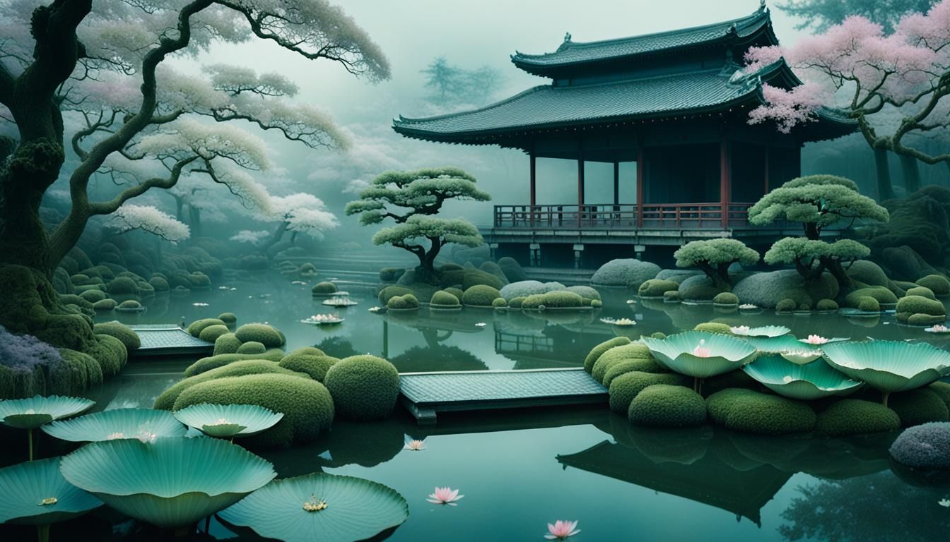Ethereal Zen Garden of Ancient Kyoto