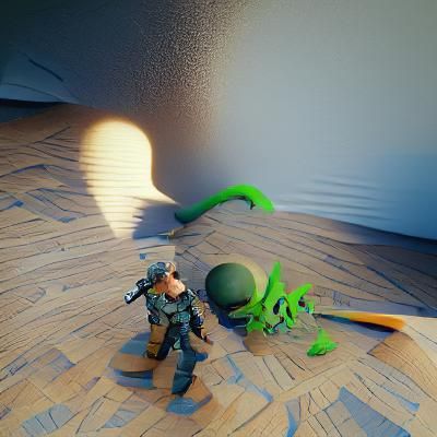 Soldier vs Alien Monster: 3D Artstation Render