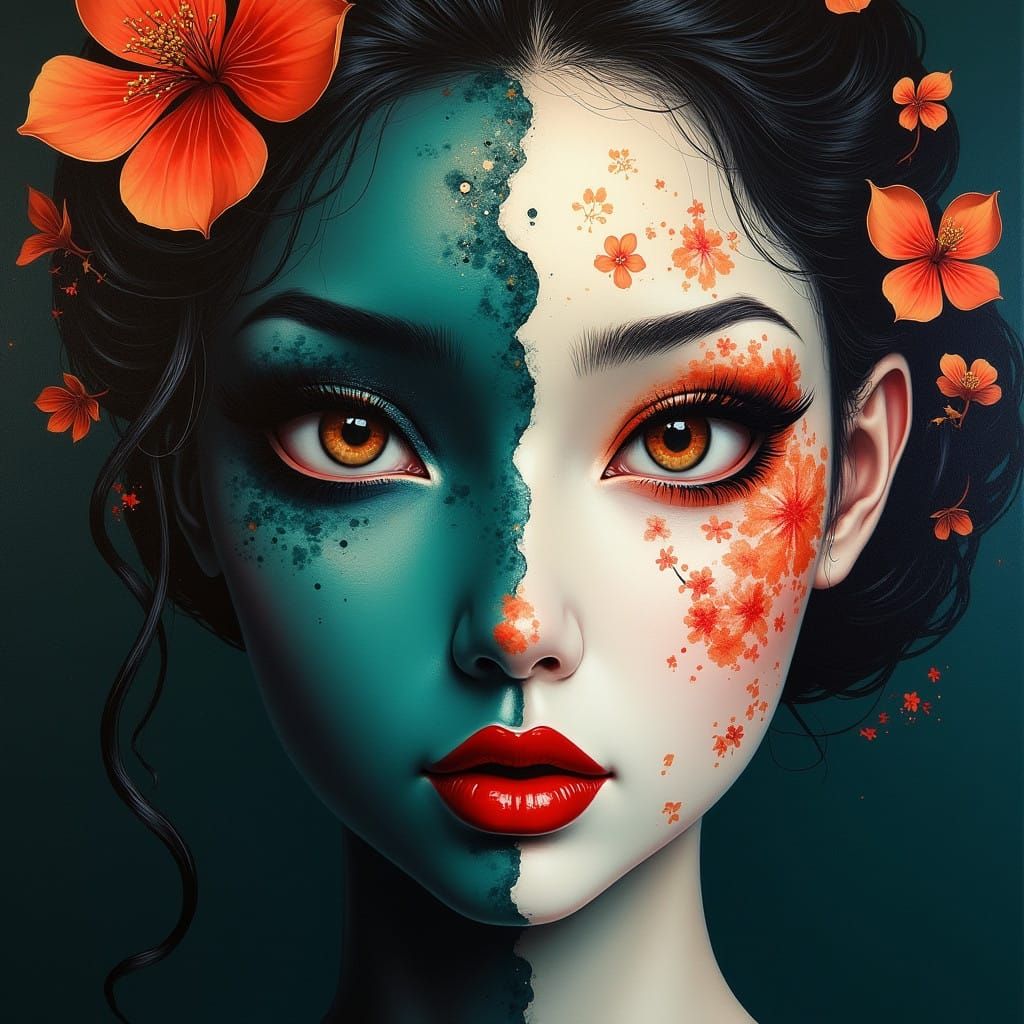 Surreal Portrait in East Meets West Fusion
