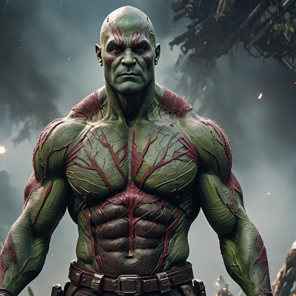 Hyperrealistic Drax Portrait from Guardians of the Galaxy