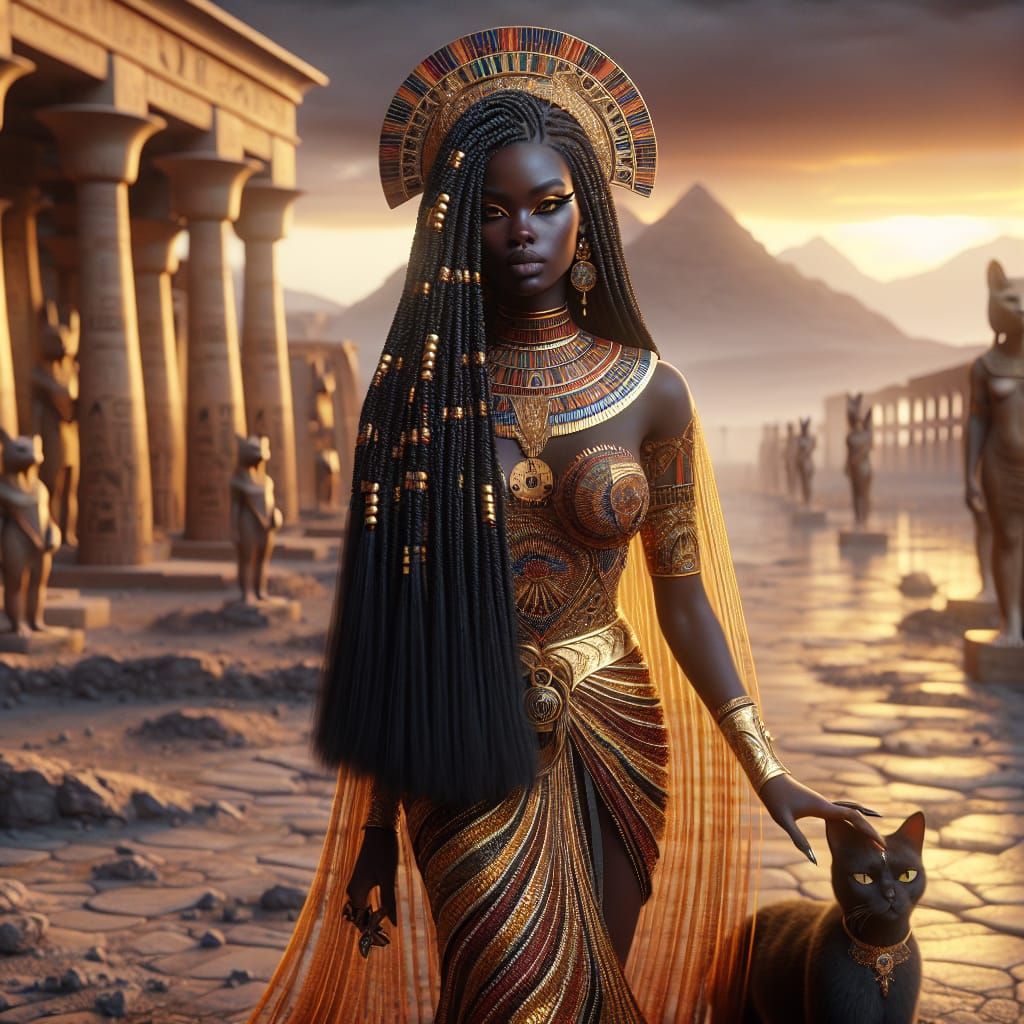 Ancient Egyptian Goddess Matit Embodied in Hyper-Detailed Di...