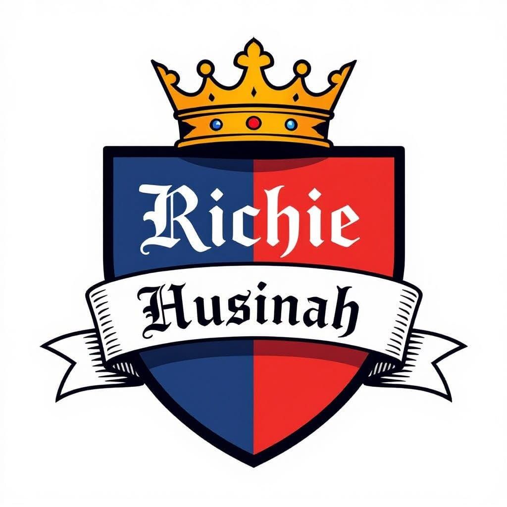 Elegant Heraldic Shield with Crown and Name