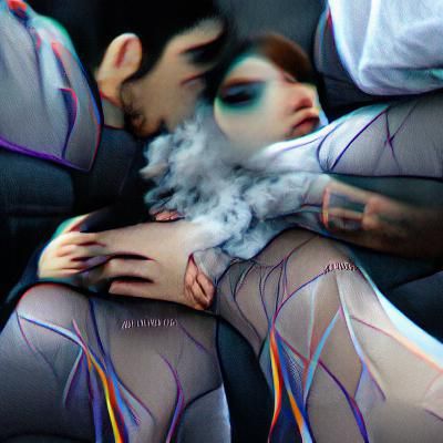 Iridescent Abstract Design with Smoky Texture