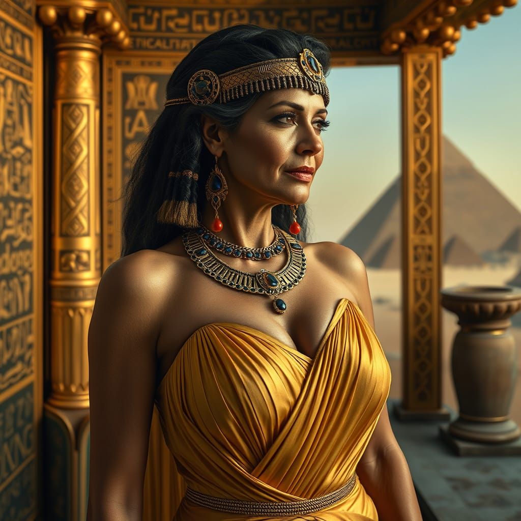 Elegant Woman in Ancient Egyptian Opulence