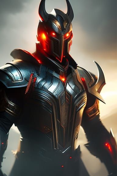 Armored Demonic Sentinel in Silver Armor