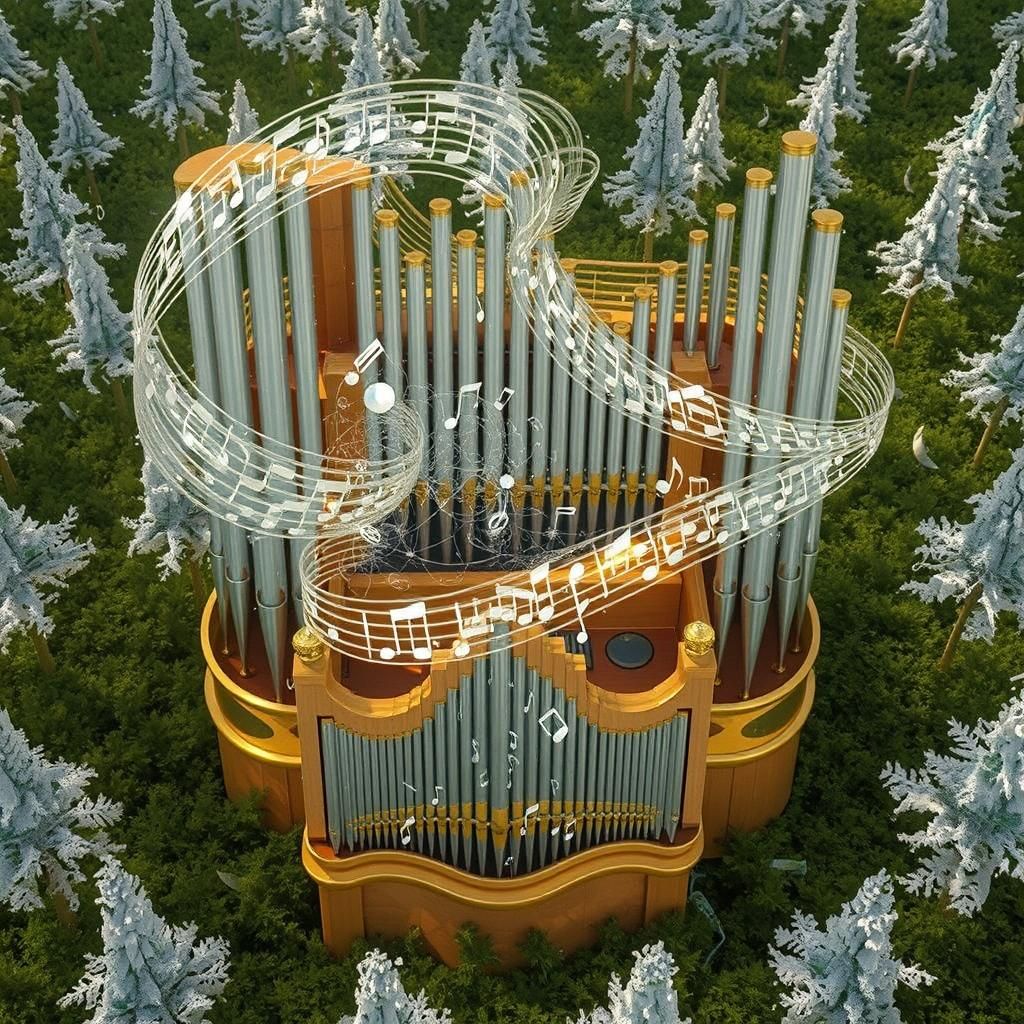 Crystal Pipe Organ in Ethereal Forest