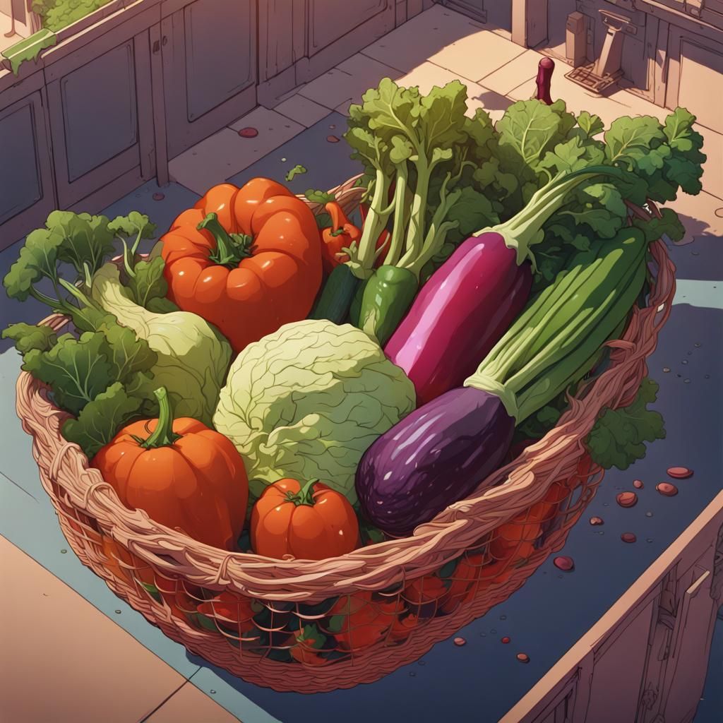 Fantastical Vegetable Basket Concept Art