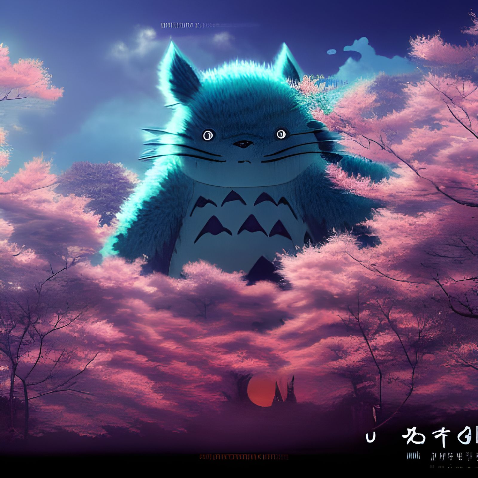 Kaiju Landscape in Hayao Miyazaki Style