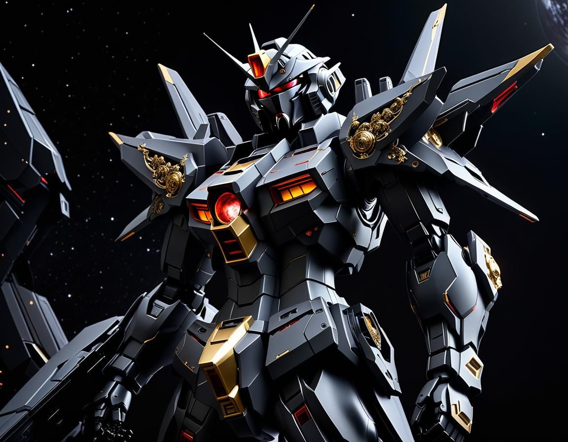 Matte Gray Psycho Gundam in Dark Space