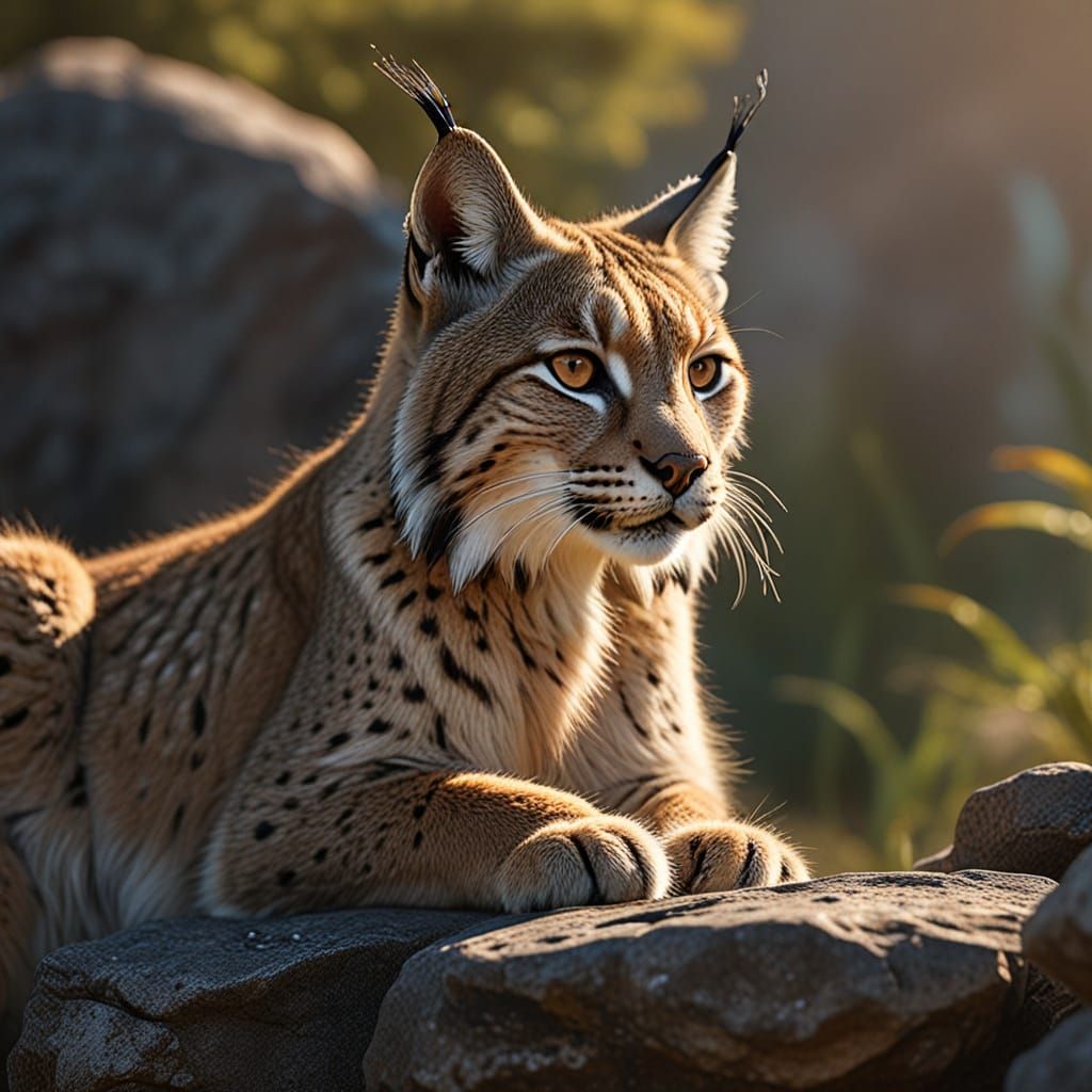 Detailed Macro Photograph of a Lynx in Morning Dew