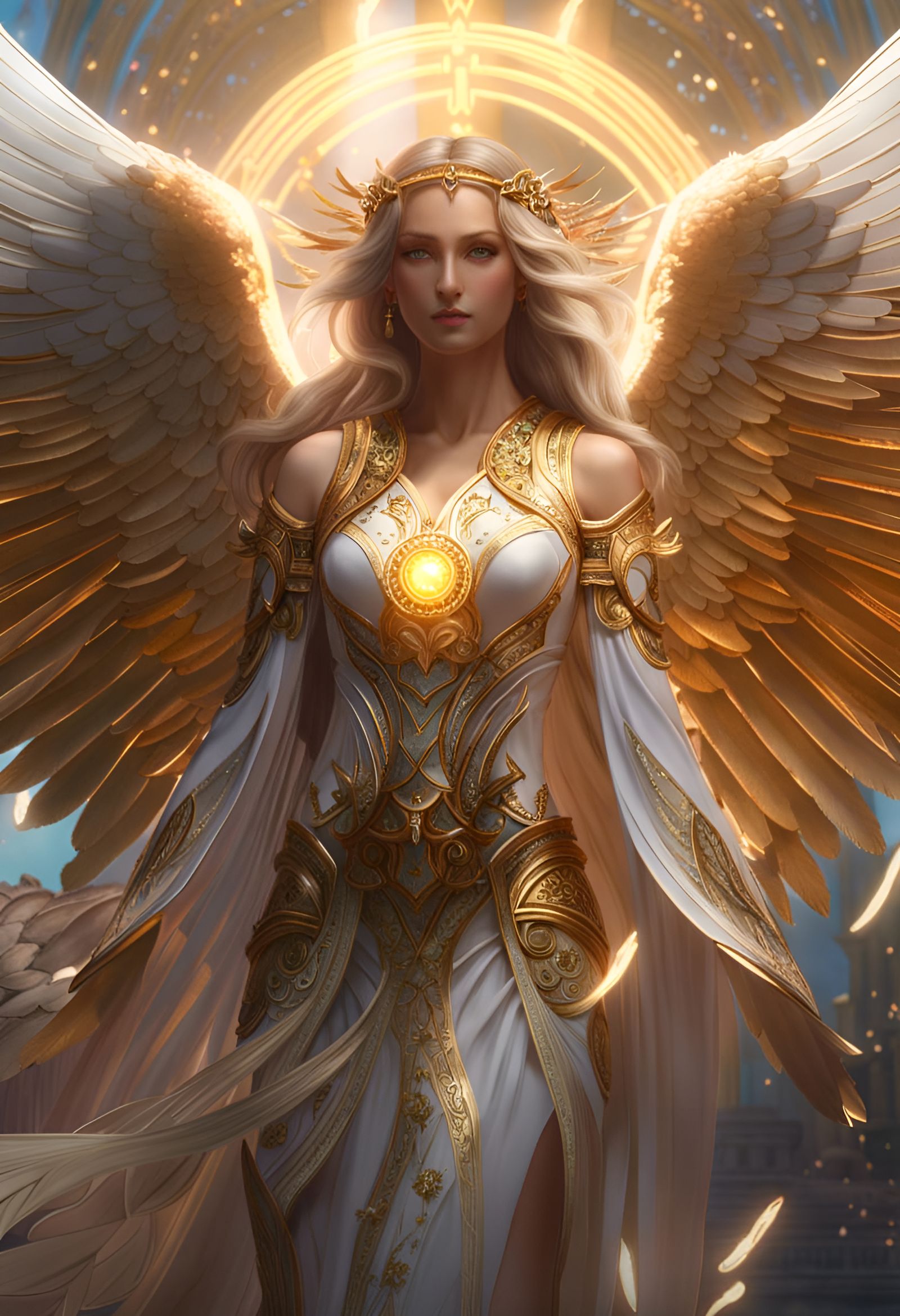 Angelic Seraphim Disintegrating into Light