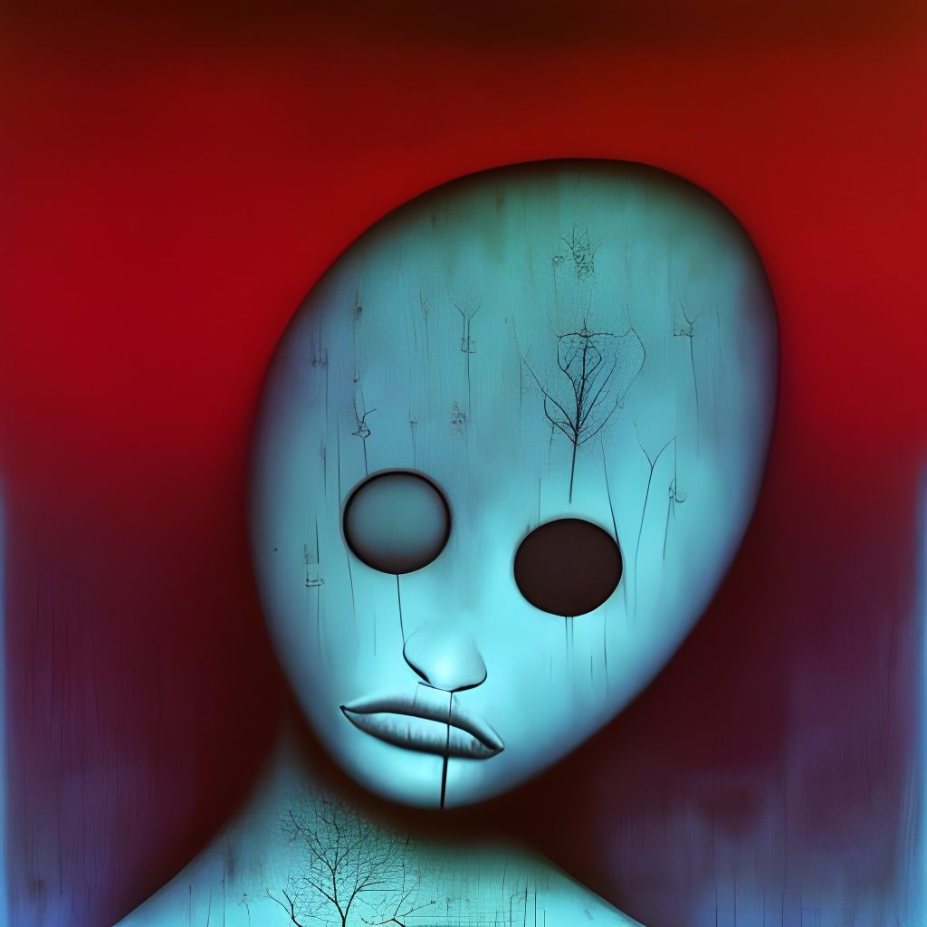 Surreal Portrait of a Girl, Abstract Expressionism Style