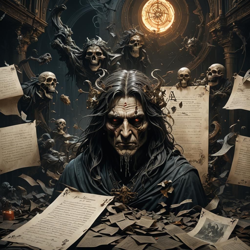 Horrific Letter in Dark Fantasy Style