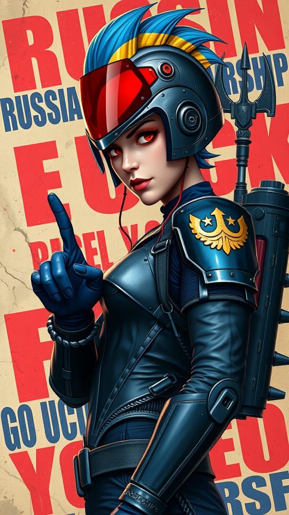 Dystopian Warrior Woman Blows Up Russian Warship in Punk-Ins...