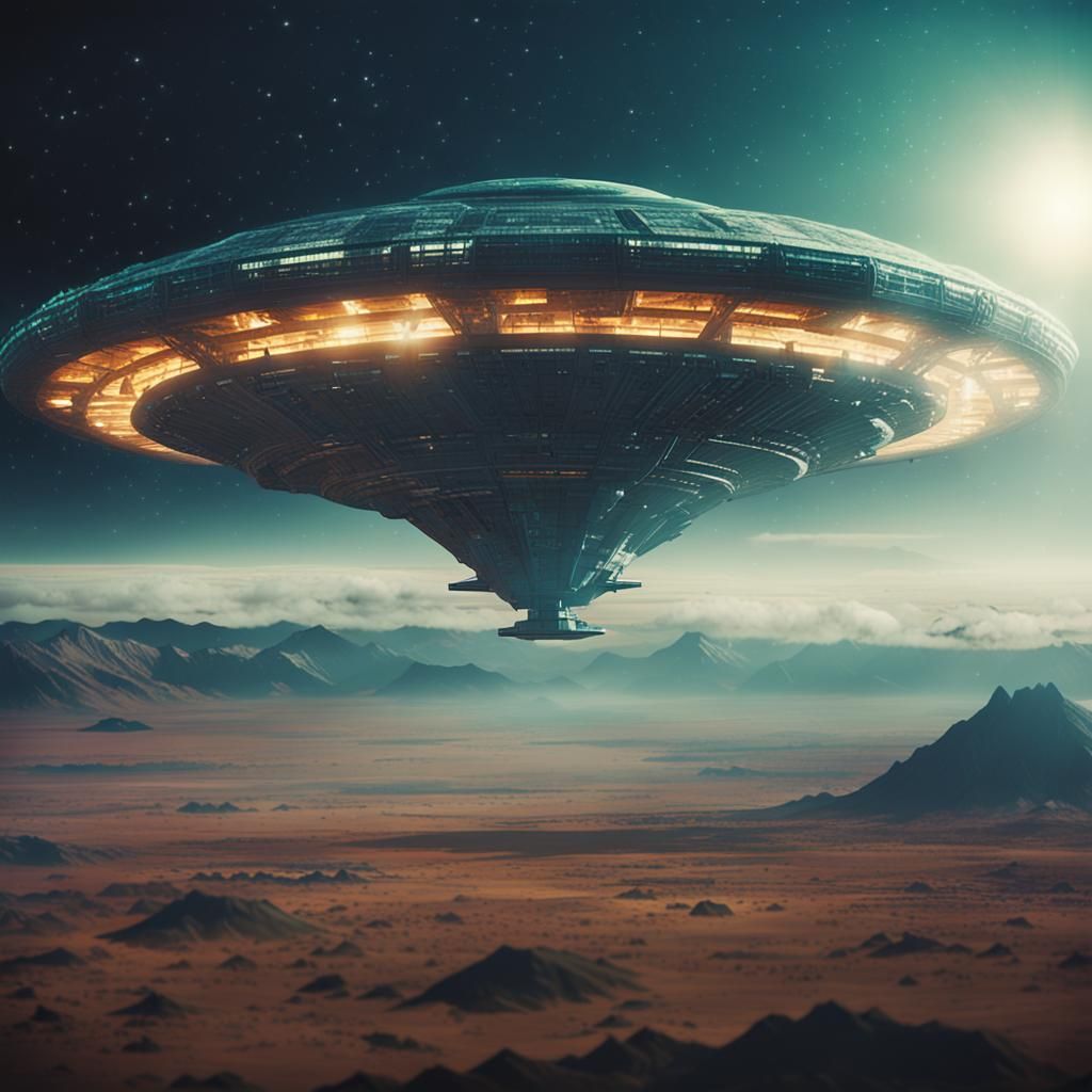 Alien Mothership Approaches Earth: Cinematic Film Still